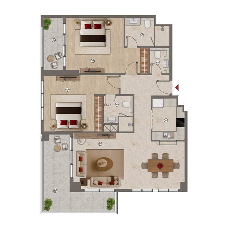 2 Bedrooms