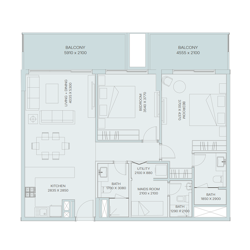 2 Bedrooms