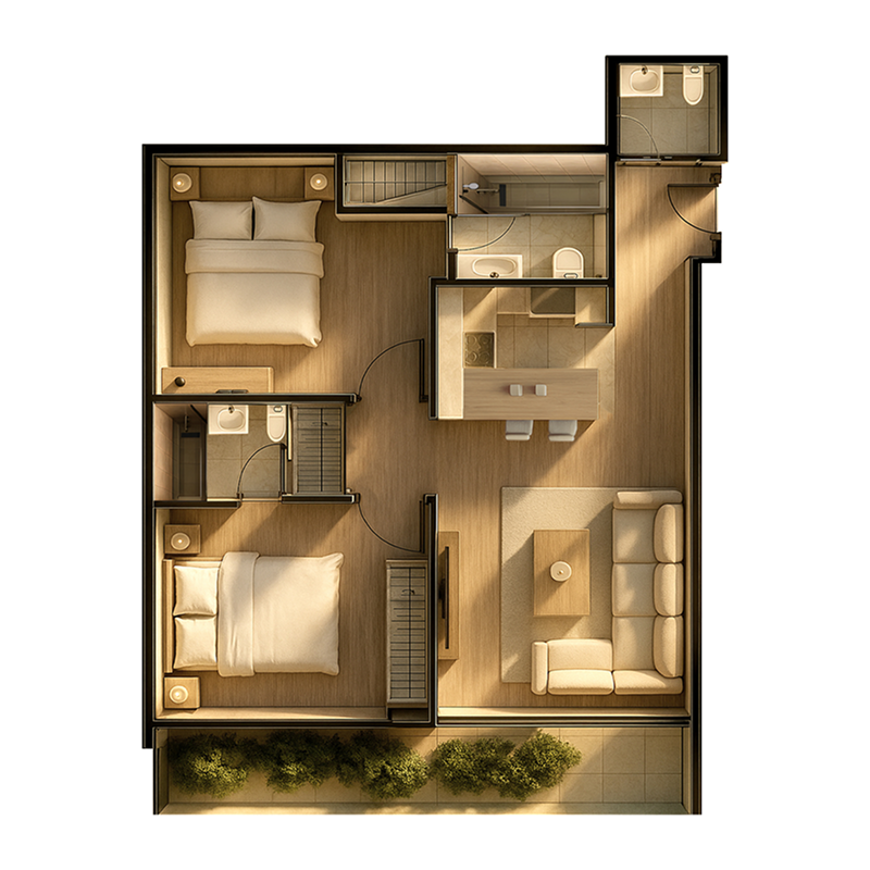 2 Bedrooms