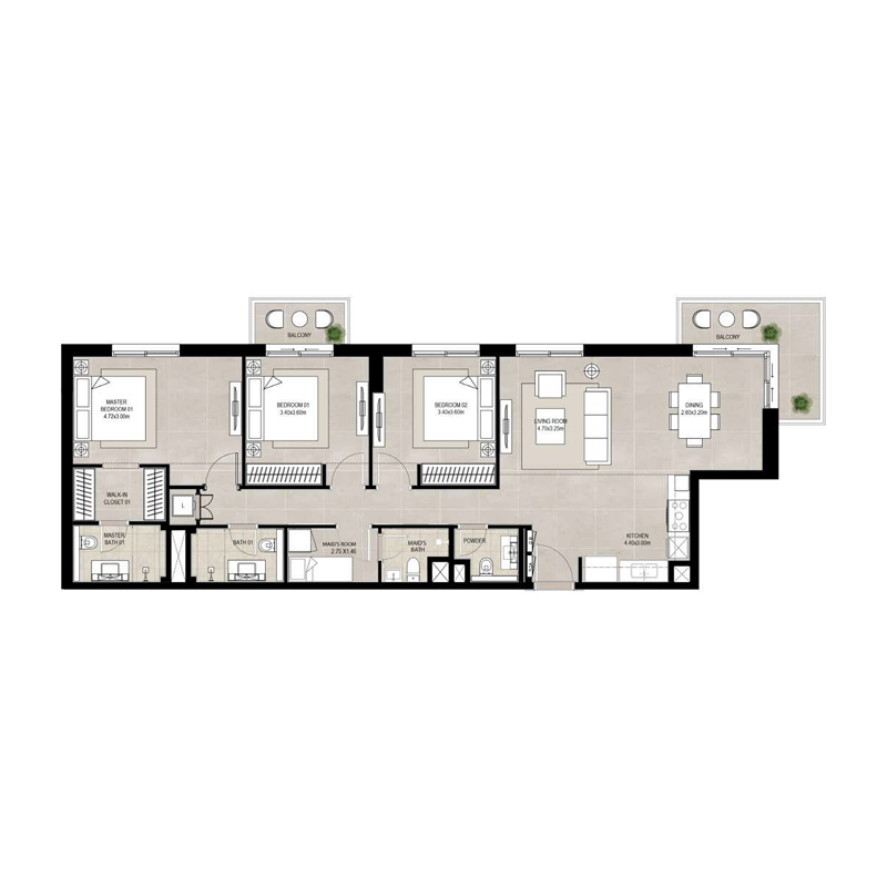 3 Bedrooms