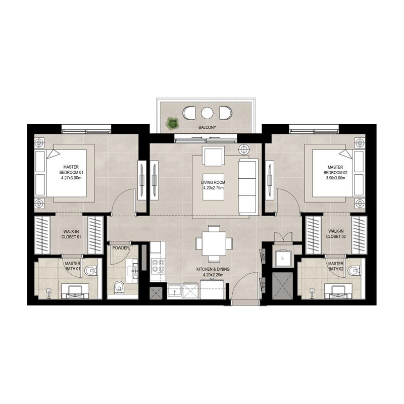 2 Bedrooms