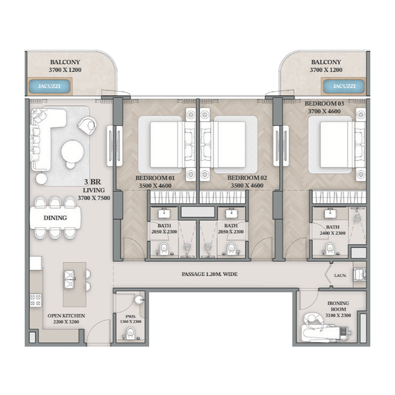 3 Bedrooms