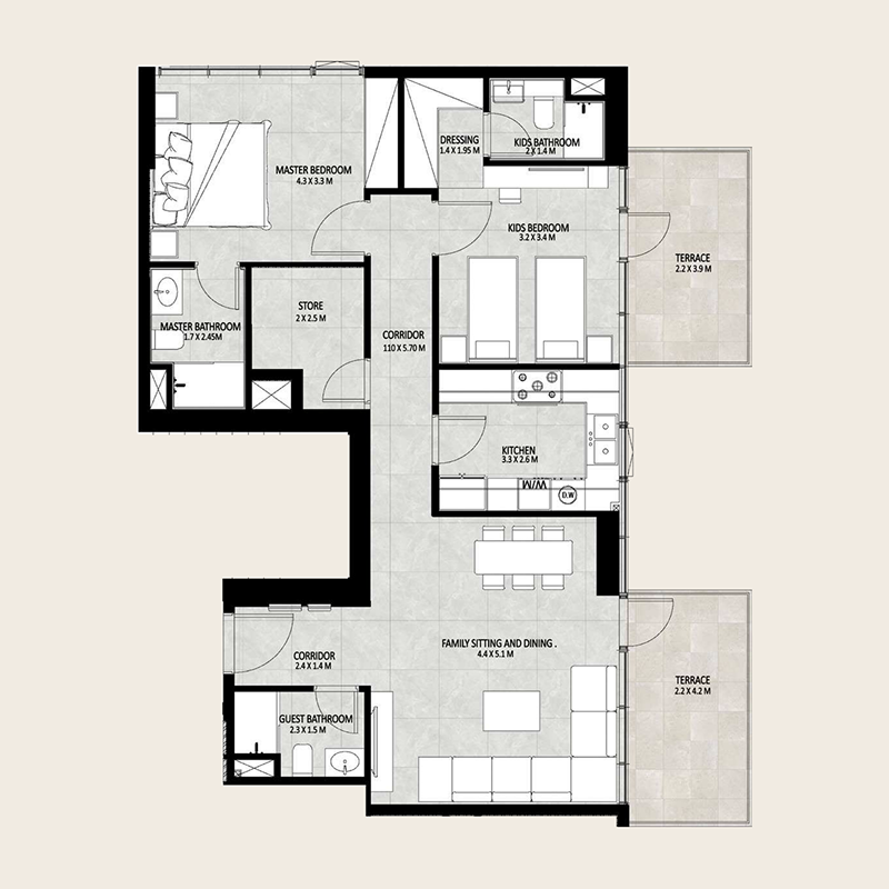 2 Bedrooms