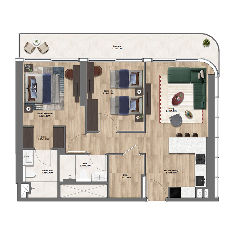 2 Bedrooms