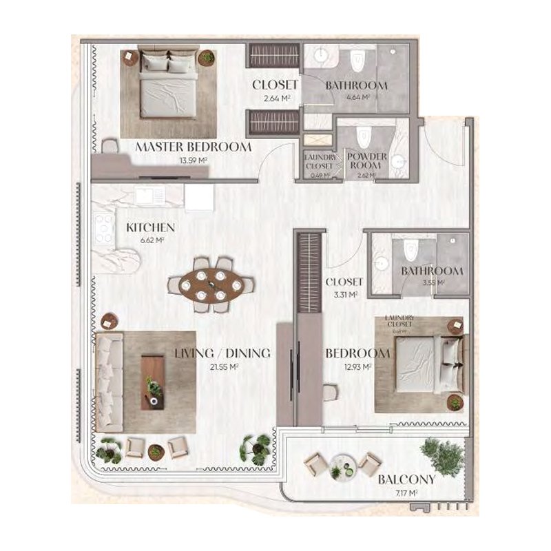 2 Bedrooms