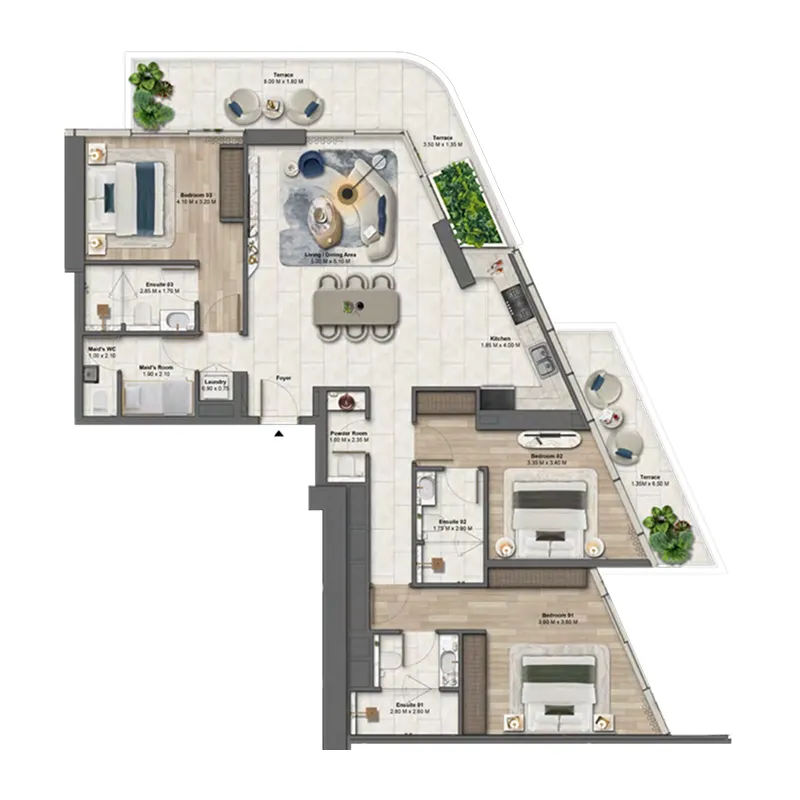 3 Bedrooms