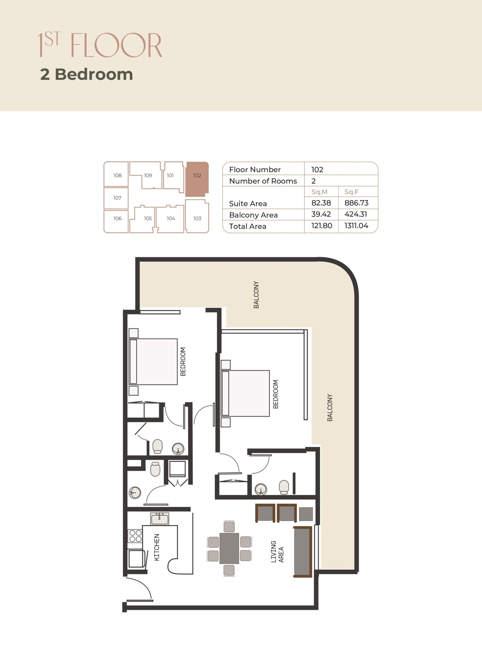 2 Bedrooms