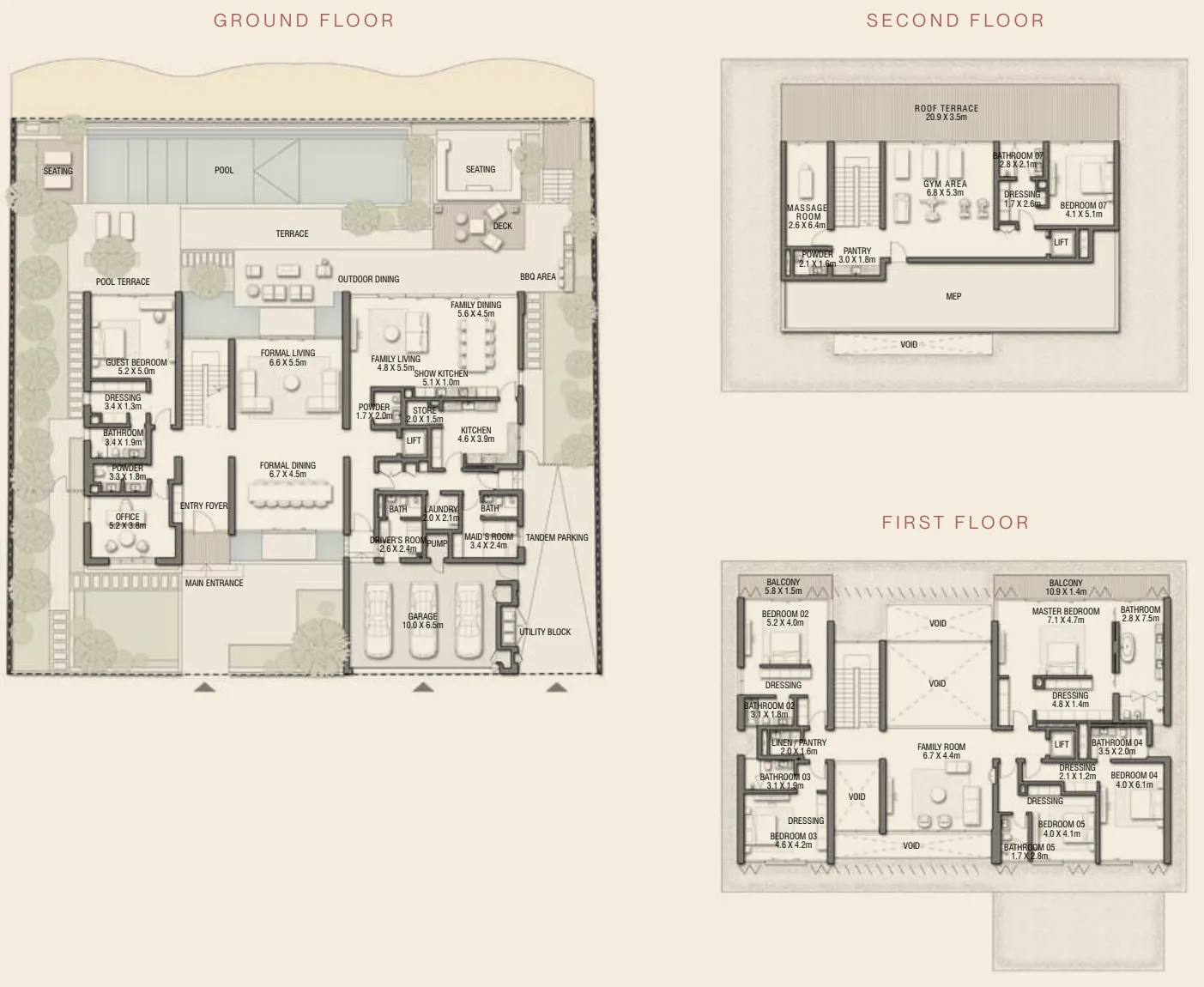7+ Bedrooms