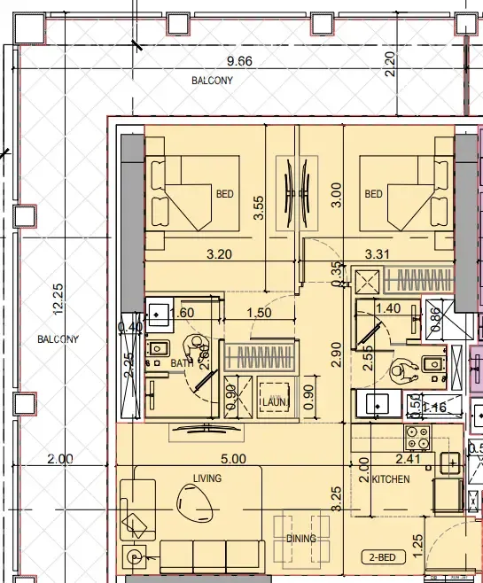 2 Bedrooms