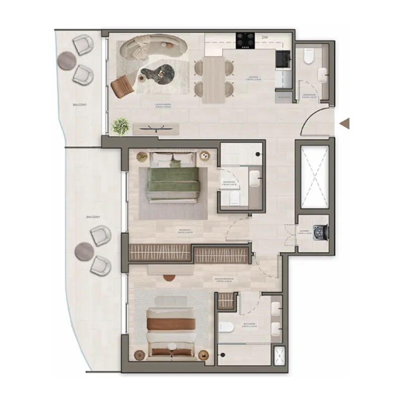 2 Bedrooms