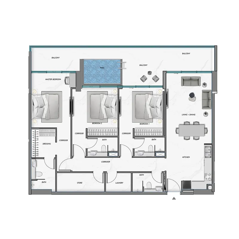 3 Bedrooms