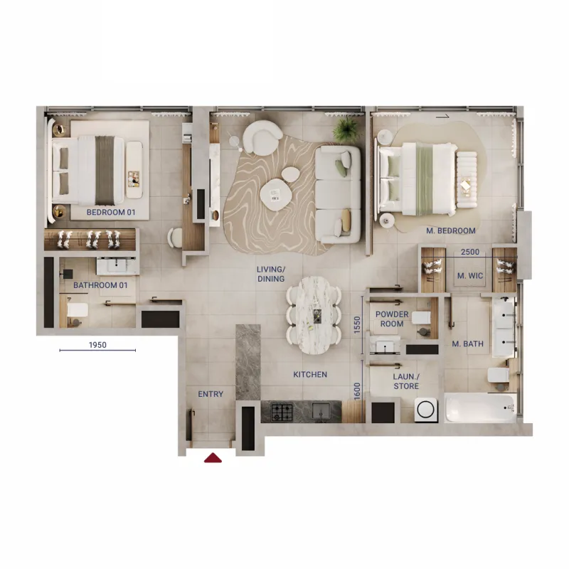2 Bedrooms