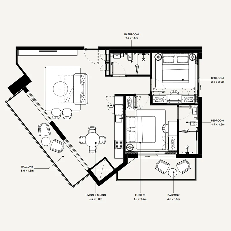 2 Bedrooms