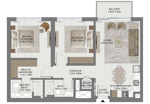 2 Bedrooms