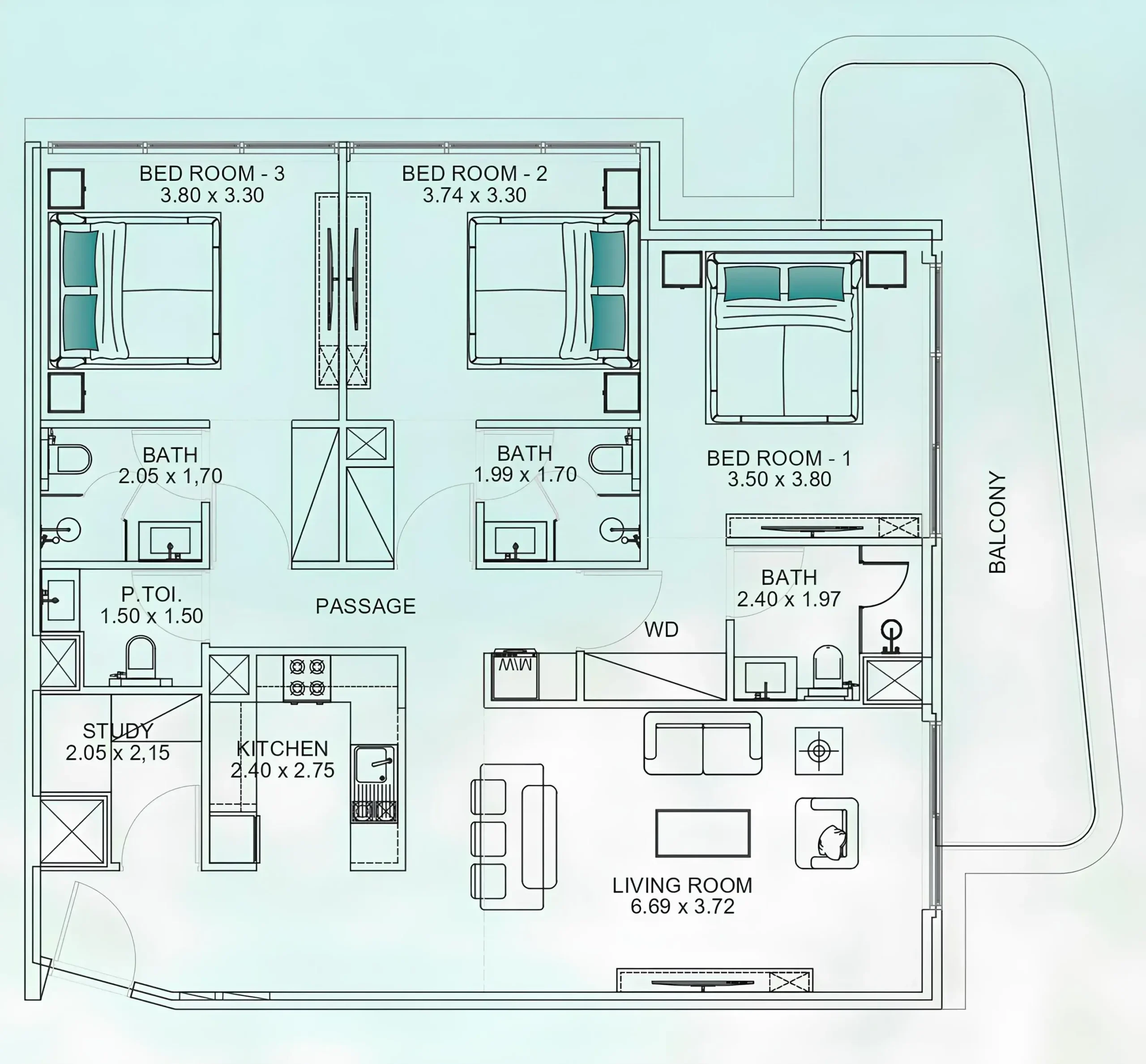 3 Bedrooms