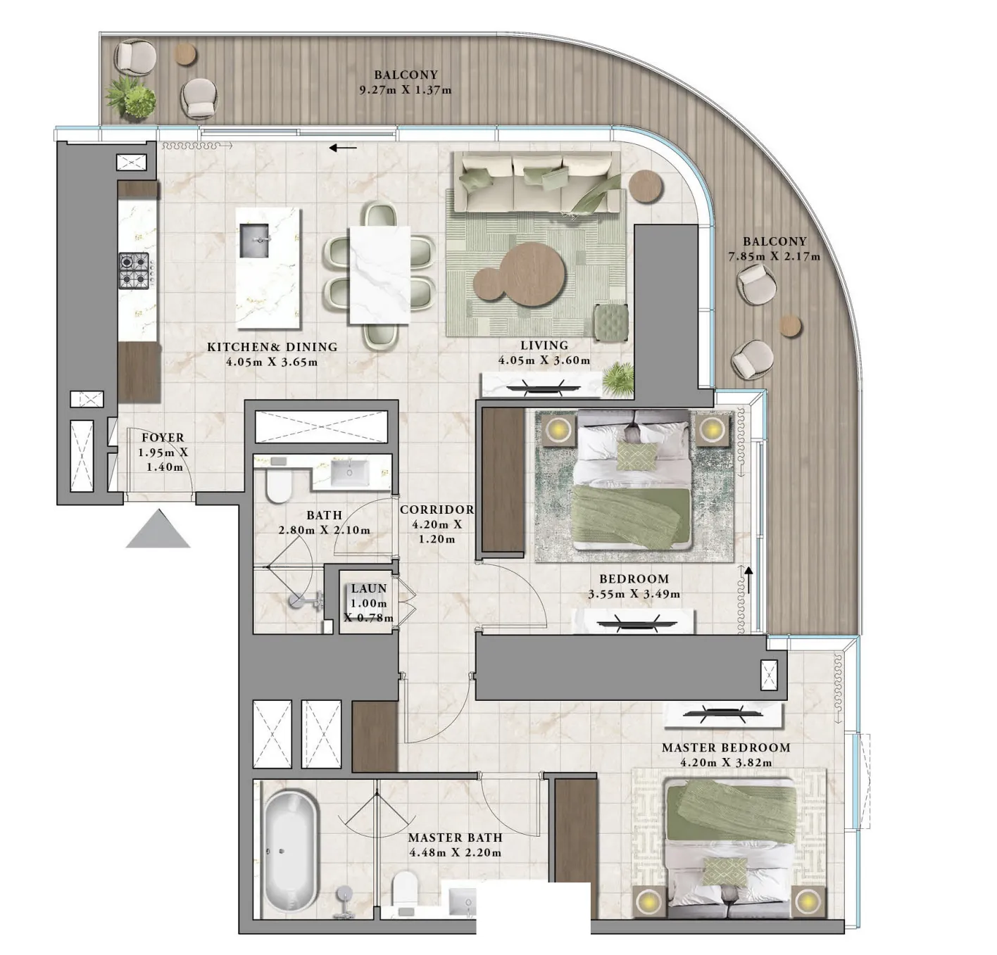 2 Bedrooms