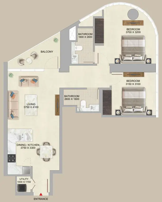 2 Bedrooms