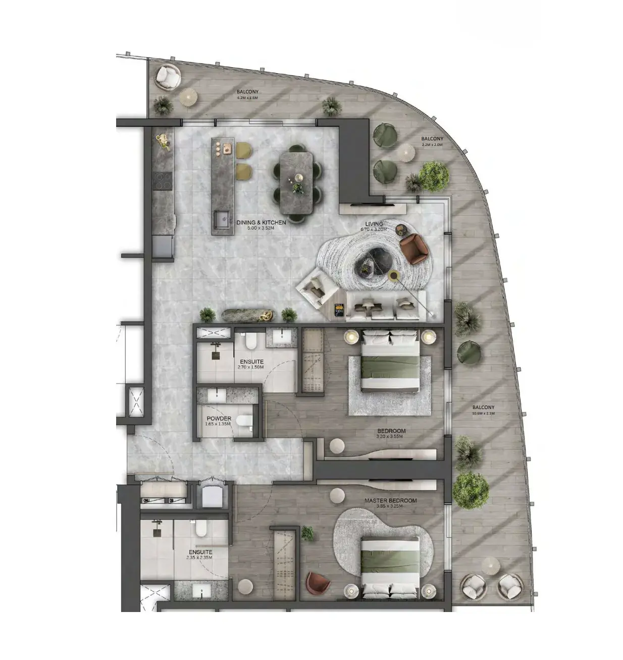2 Bedrooms