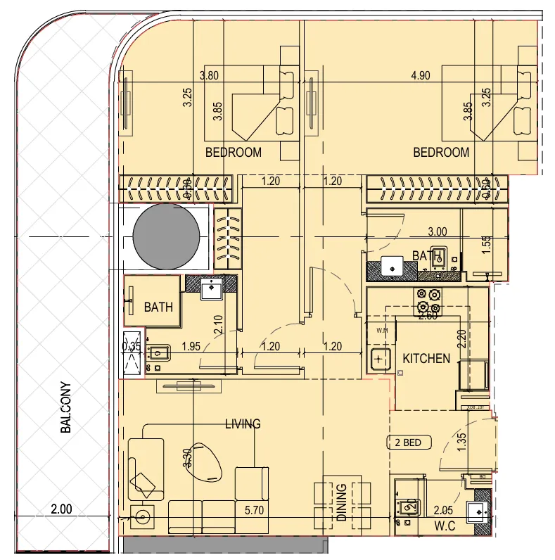 2 Bedrooms
