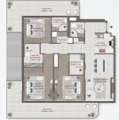 3 Bedrooms