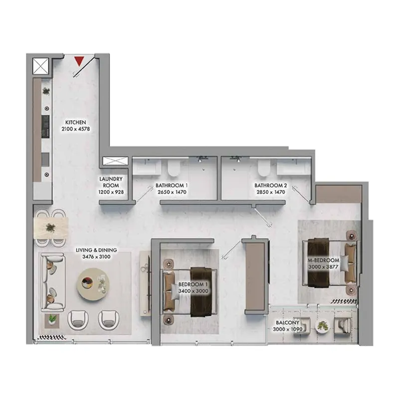 2 Bedrooms