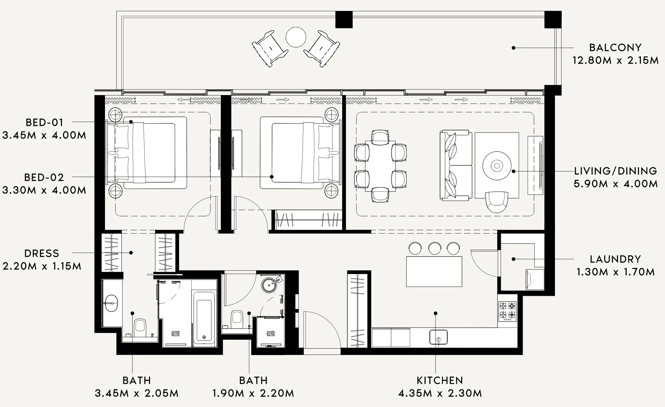 2 Bedrooms