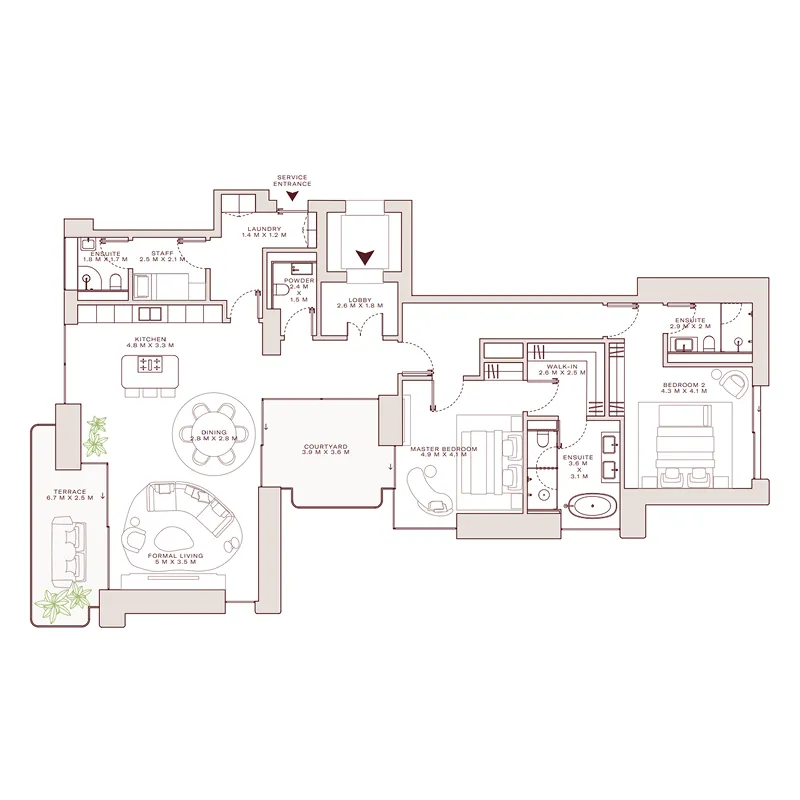 2 Bedrooms