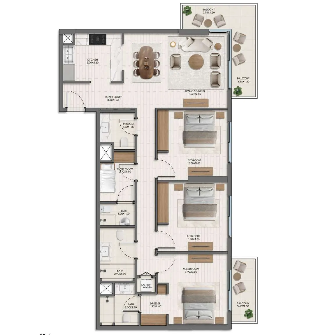3 Bedrooms