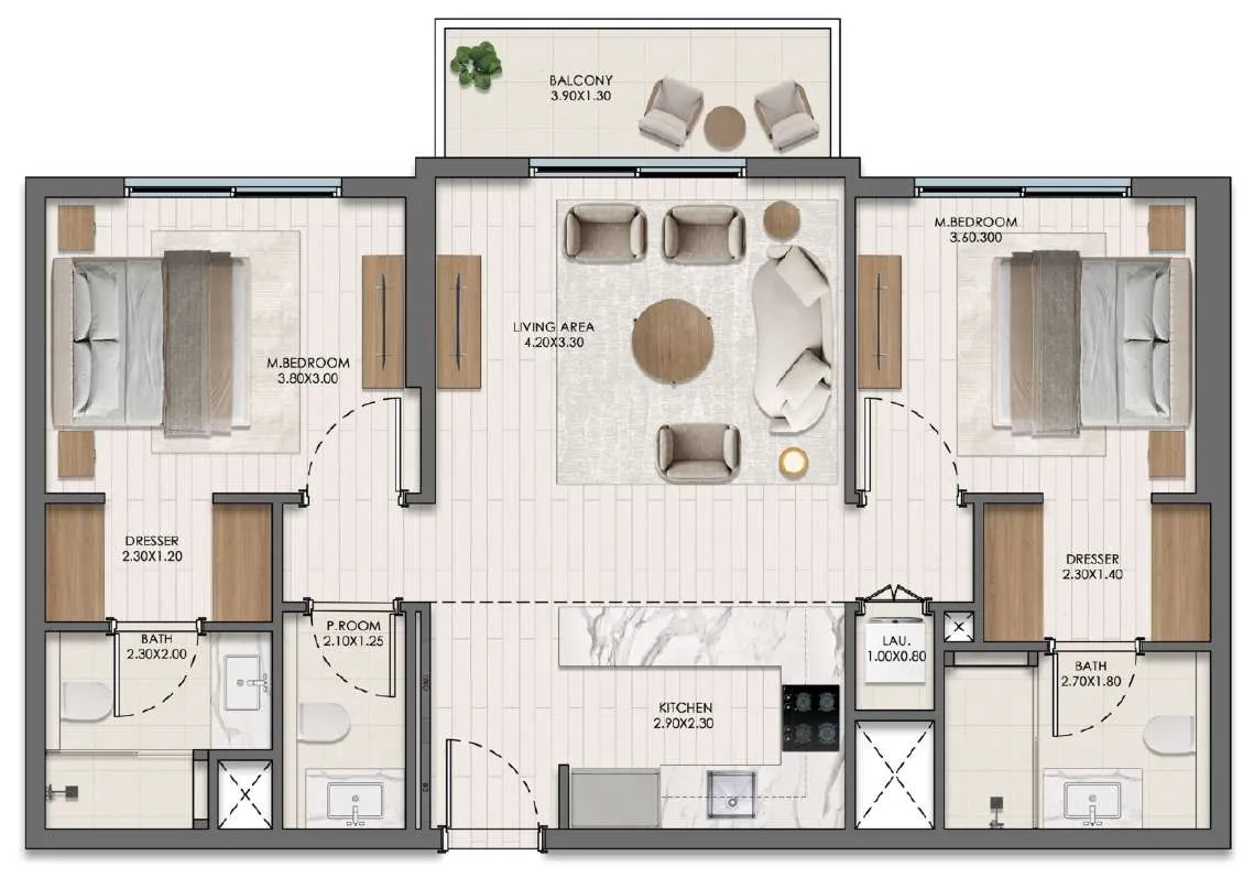 2 Bedrooms