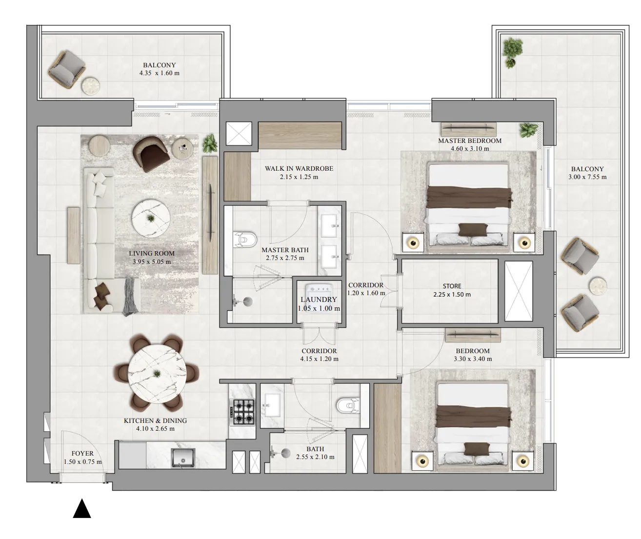 2 Bedrooms