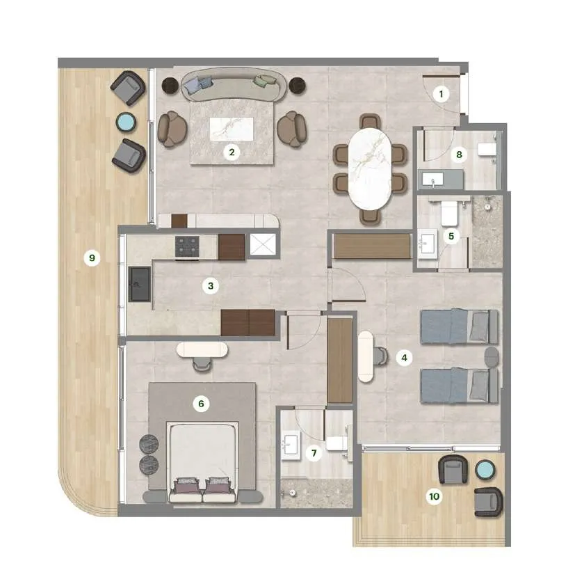 2 Bedrooms