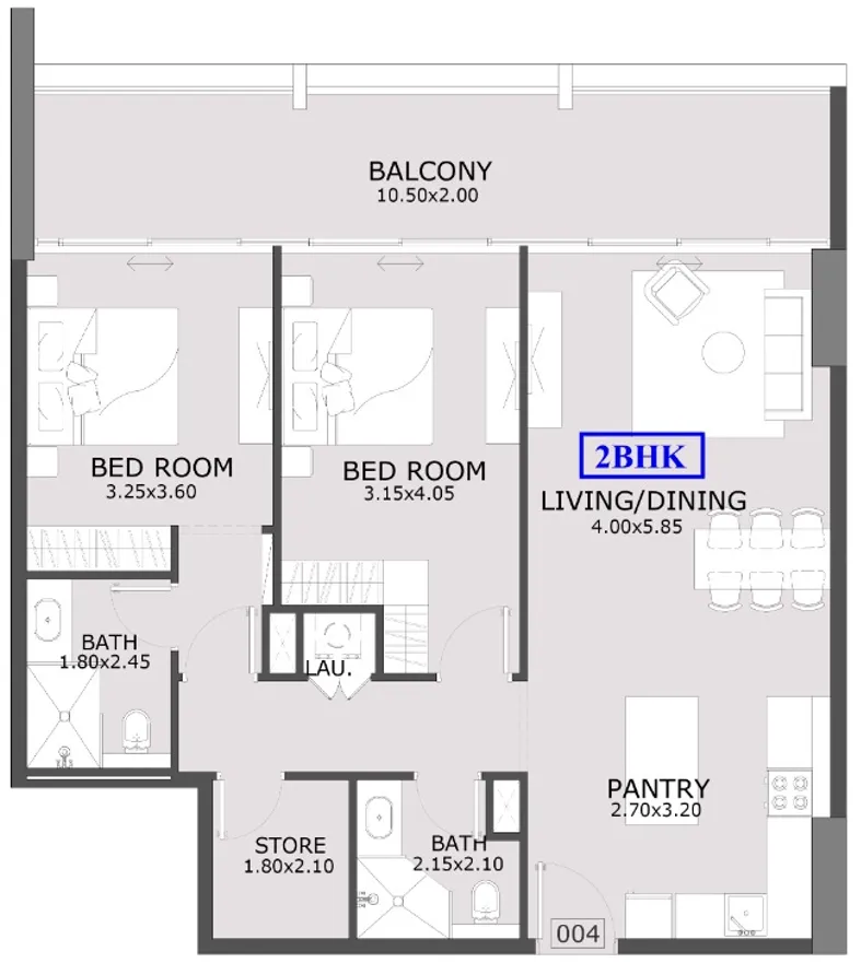 2 Bedrooms
