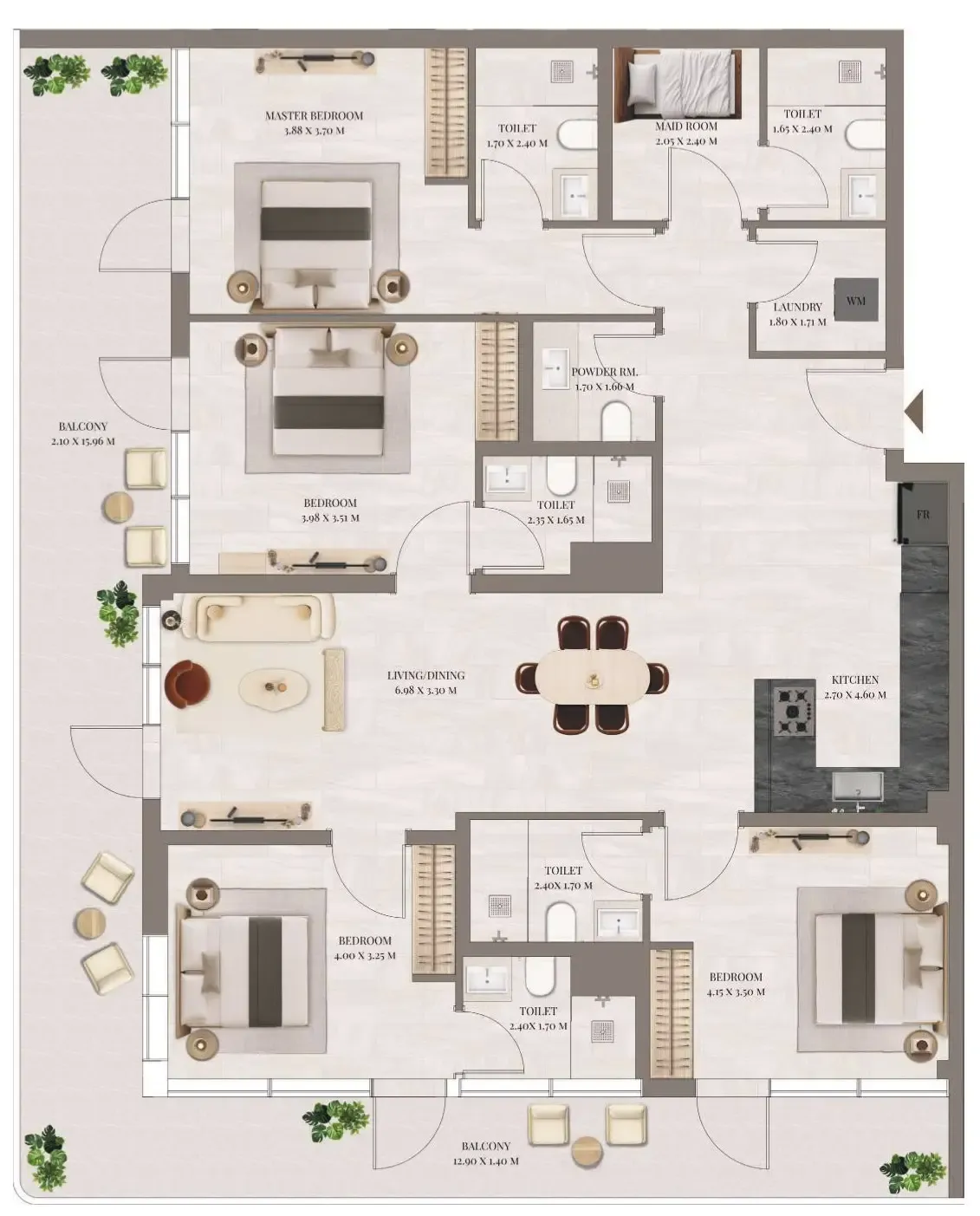 4 Bedrooms