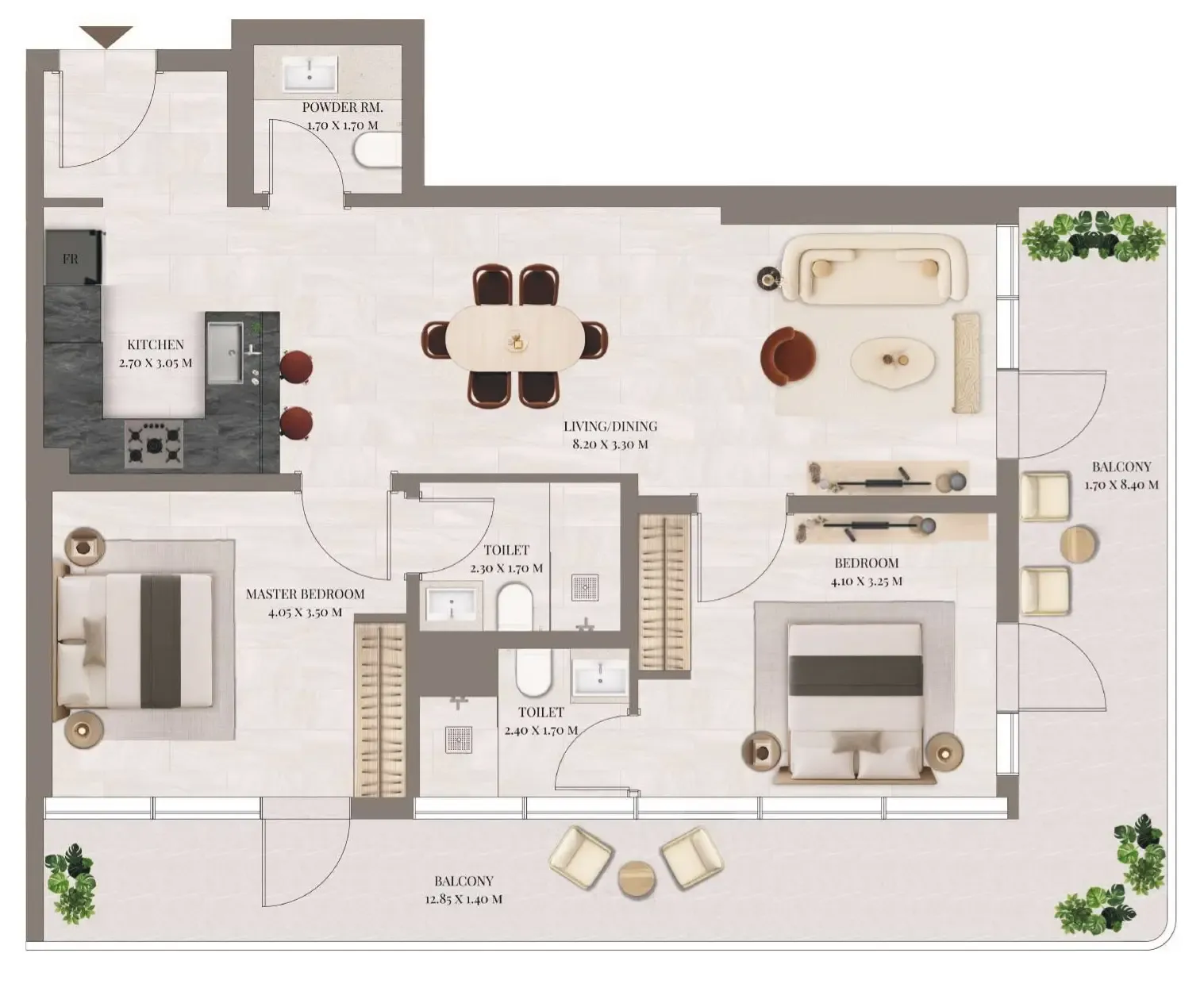 2 Bedrooms