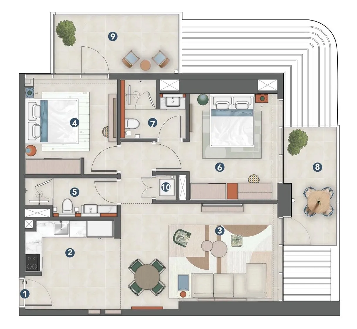 2 Bedrooms