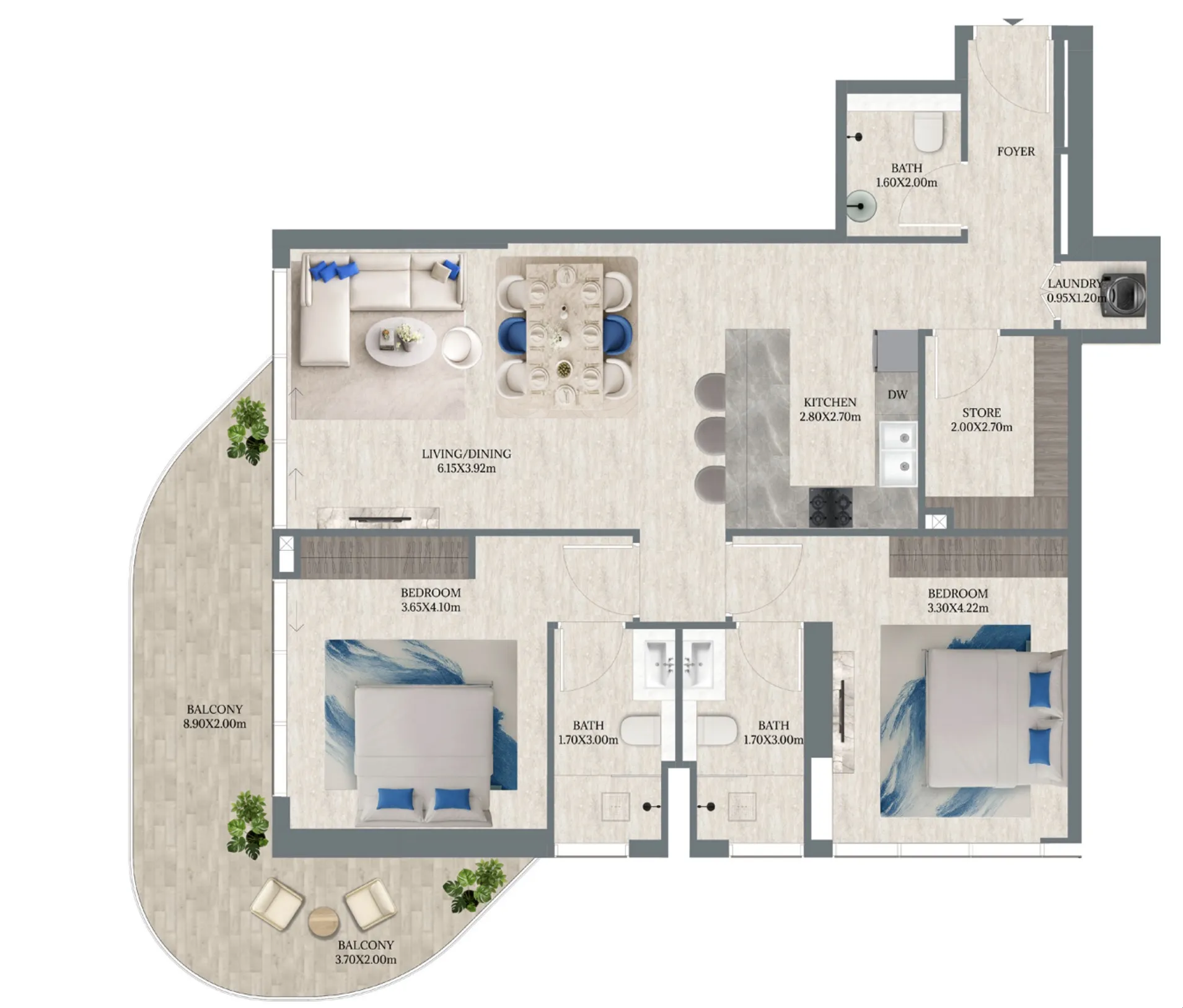 2 Bedrooms
