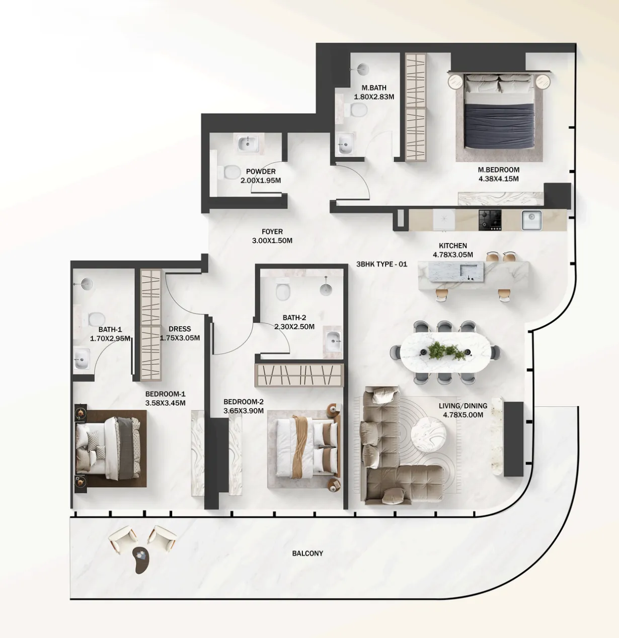 3 Bedrooms