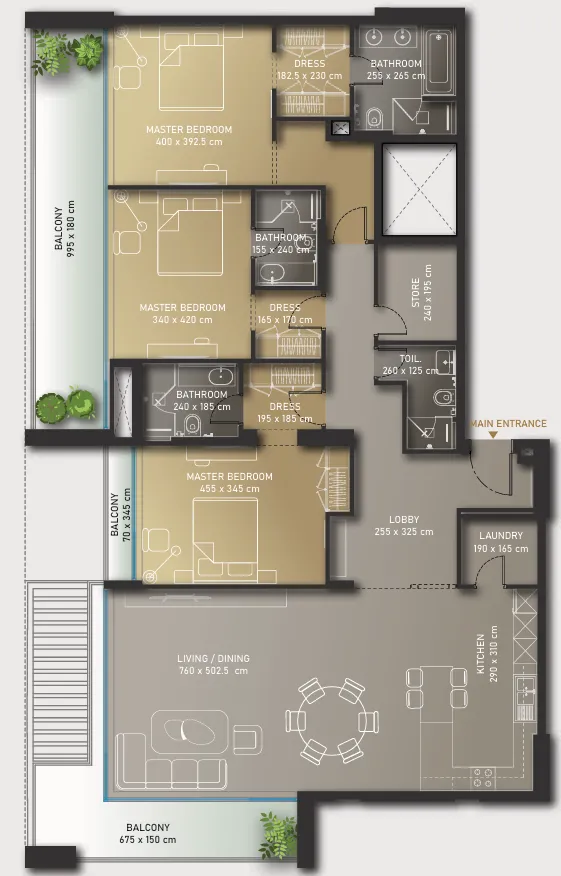 3 Bedrooms