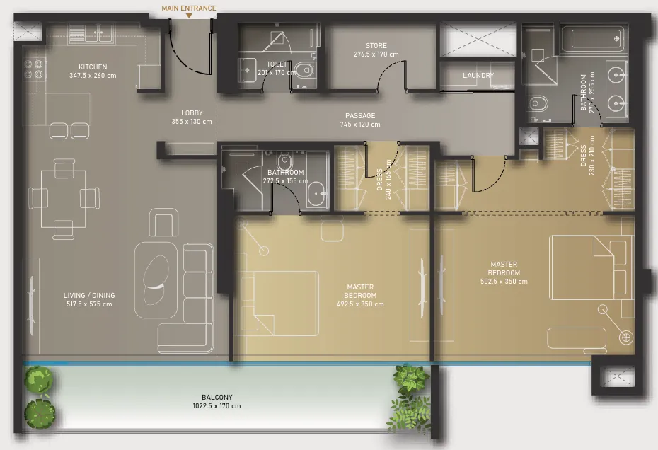 2 Bedrooms