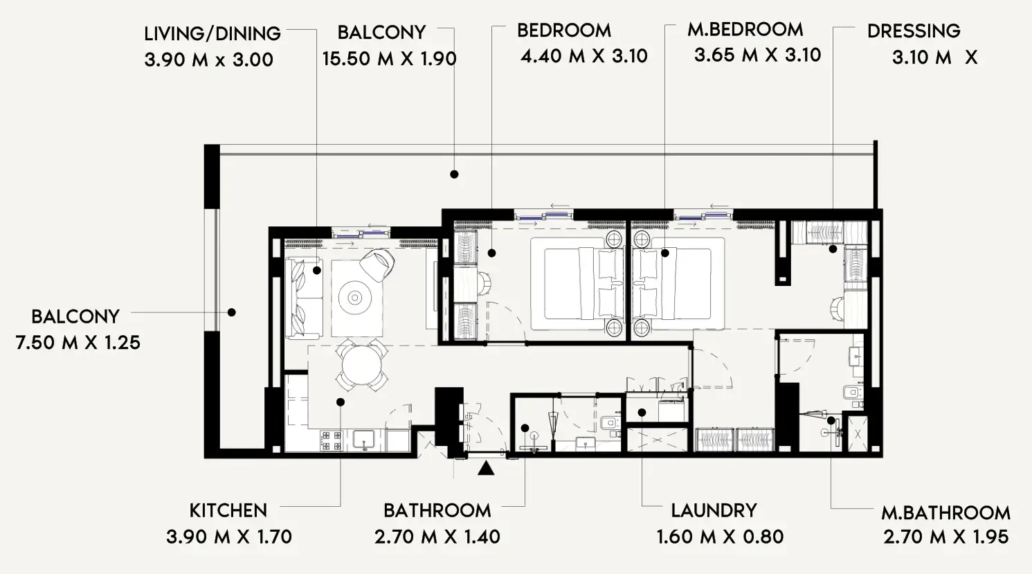 2 Bedrooms