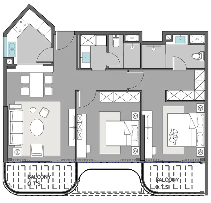 2 Bedrooms
