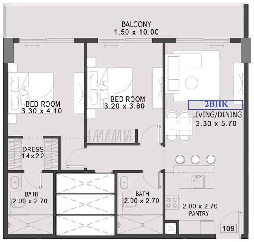 2 Bedrooms