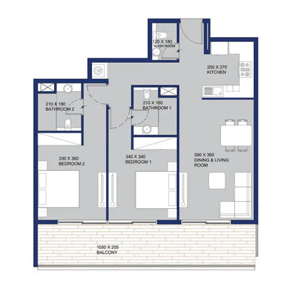 2 Bedrooms