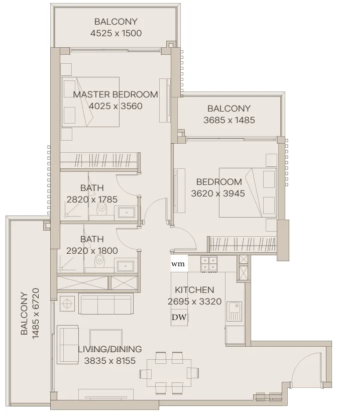 2 Bedrooms