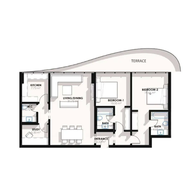 2 Bedrooms