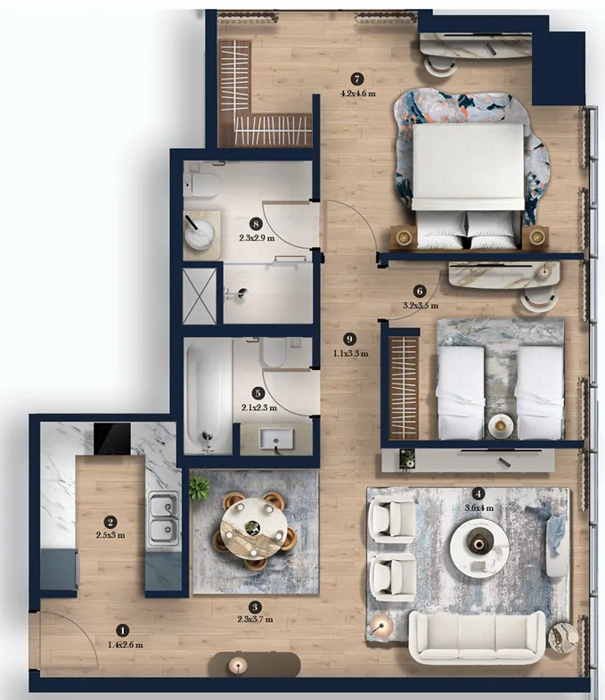 2 Bedrooms
