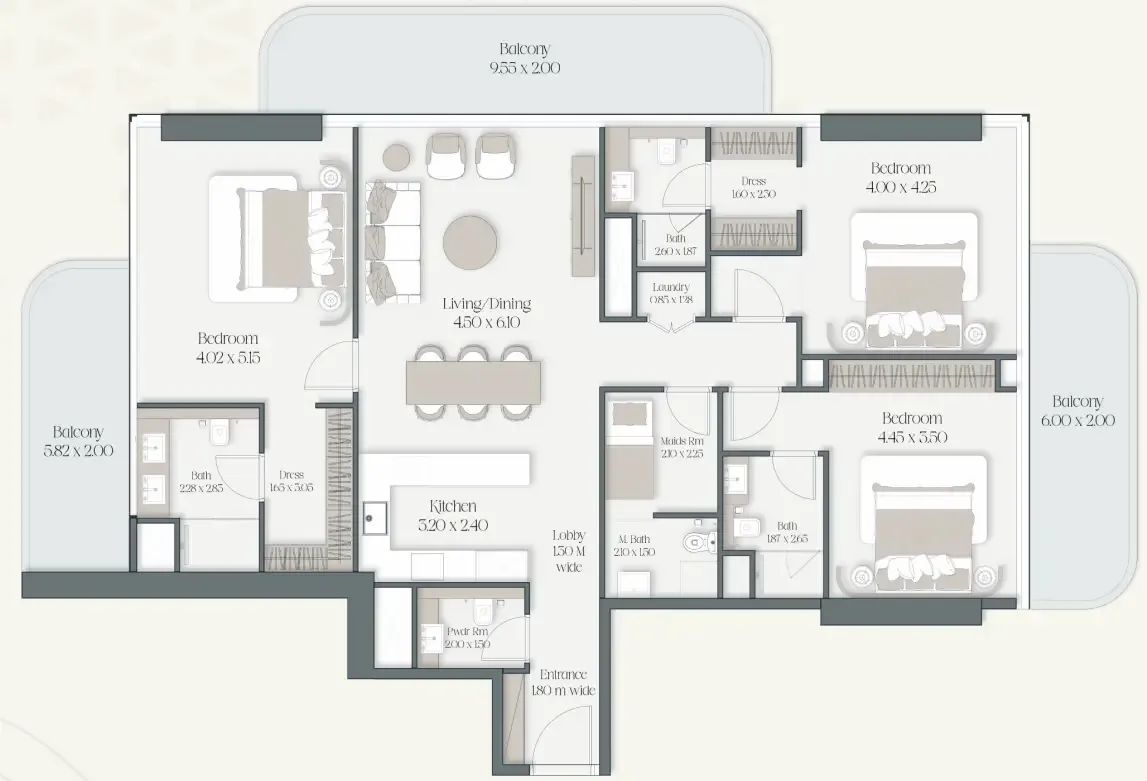3 Bedrooms