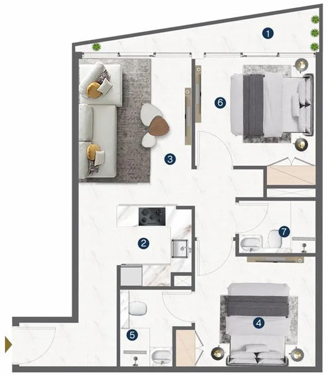 2 Bedrooms