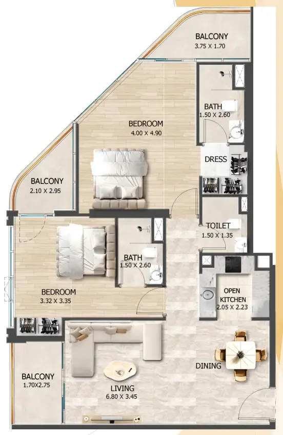 2 Bedrooms