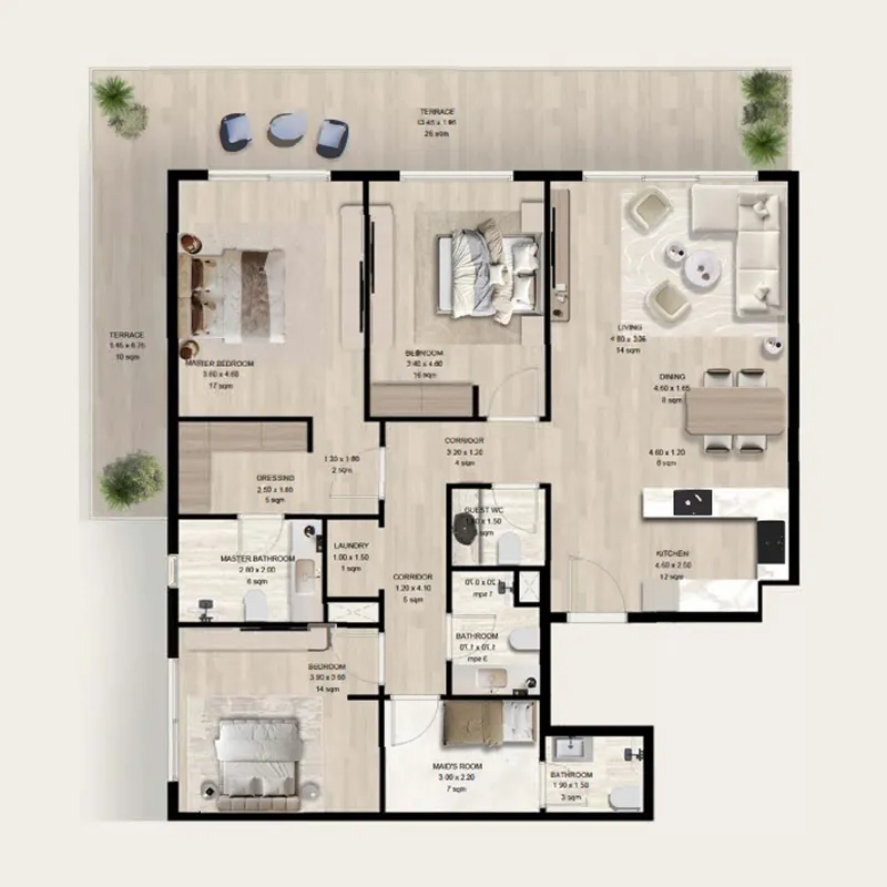 3 Bedrooms